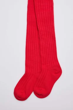 Leotardo canalé infantil rojo