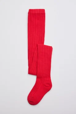 Leotardo canalé infantil rojo