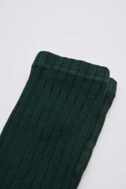 Leotardo canalé infantil verde botella