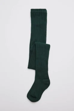 Leotardo canalé infantil verde botella