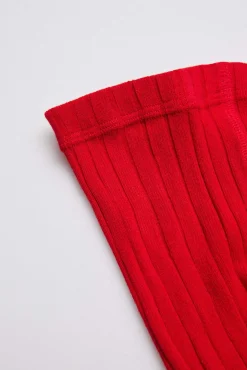 Leotardo canalé rojo