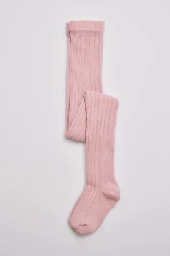 Leotardo canalé rosa