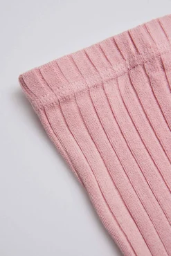 Leotardo canalé rosa