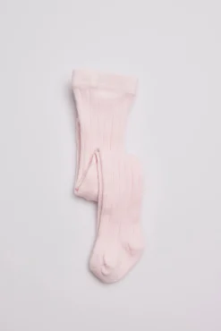 Leotardo canalé rosa palo