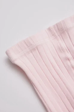 Leotardo canalé rosa palo