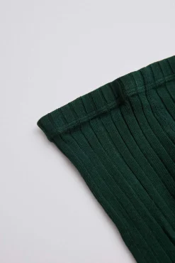 Leotardo canalé verde botella