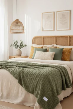 Manta cuadros texturizada de pelo