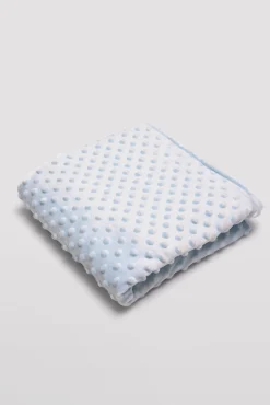 Manta de bebé topitos celeste