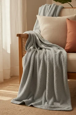 Manta pelo suave y borreguito gris