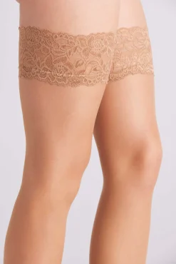 Medias con liga 20 denier beige