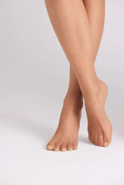 Medias con liga 10 denier marrón