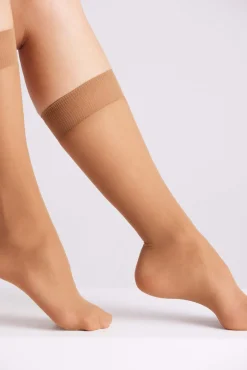 Medias largas puño antipresión 17 denier beige
