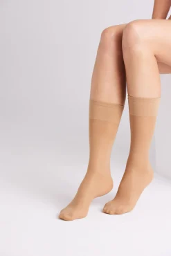 Medias largas puño antipresión 40 denier beige