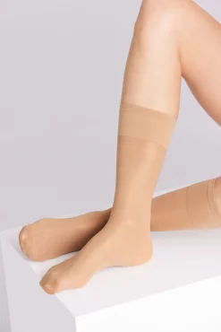 Medias largas puño antipresión 40 denier beige