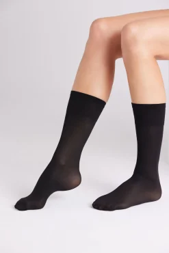Medias largas puño antipresión 40 denier negro