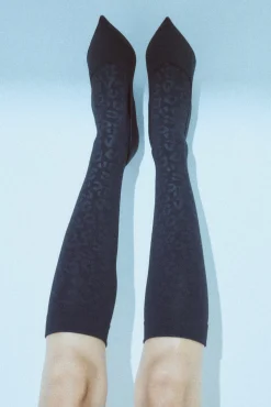 Mini media térmica estampado leopardo 140 denier