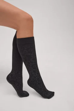 Mini media térmica estampado leopardo 140 denier