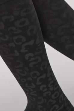 Mini media térmica estampado leopardo 140 denier