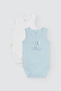 Pack 2 bodies bebé tirantes anchos Ocean Tales azul
