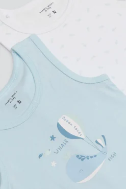 Pack 2 bodies bebé tirantes anchos Ocean Tales azul