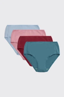 Pack 4 bragas altas básicas algodón