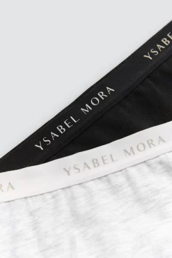 Pack 2 bragas midi básicas algodón negro y gris