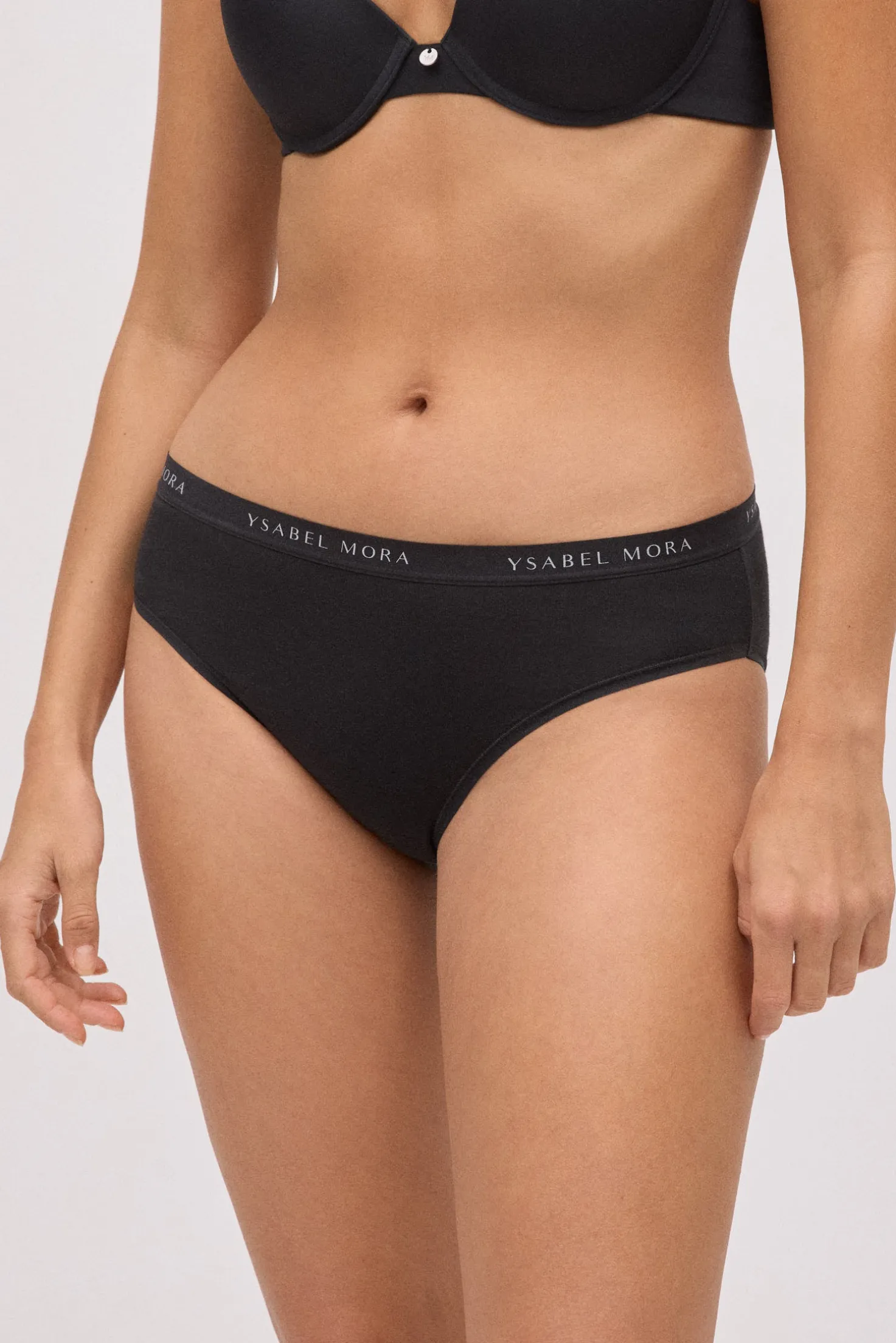 Pack 2 bragas midi básicas algodón negro y gris