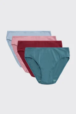 Pack 4 bragas midi básicas algodón