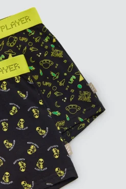 Pack 2 bóxers juveniles algodón estampados Alien