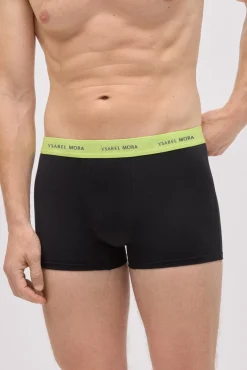 Pack 6 bóxers negros con banda de color