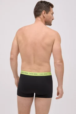 Pack 6 bóxers negros con banda de color
