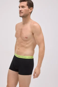 Pack 6 bóxers negros con banda de color