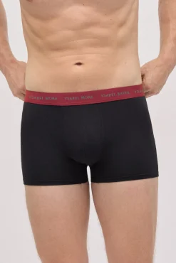 Pack 6 bóxers negros con banda de color
