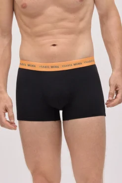 Pack 6 bóxers negros con banda de color