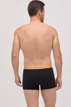 Pack 6 bóxers negros con banda de color