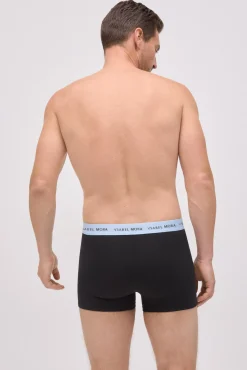 Pack 6 bóxers negros con banda de color