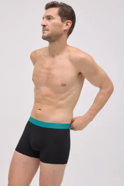 Pack 6 bóxers negros con banda de color