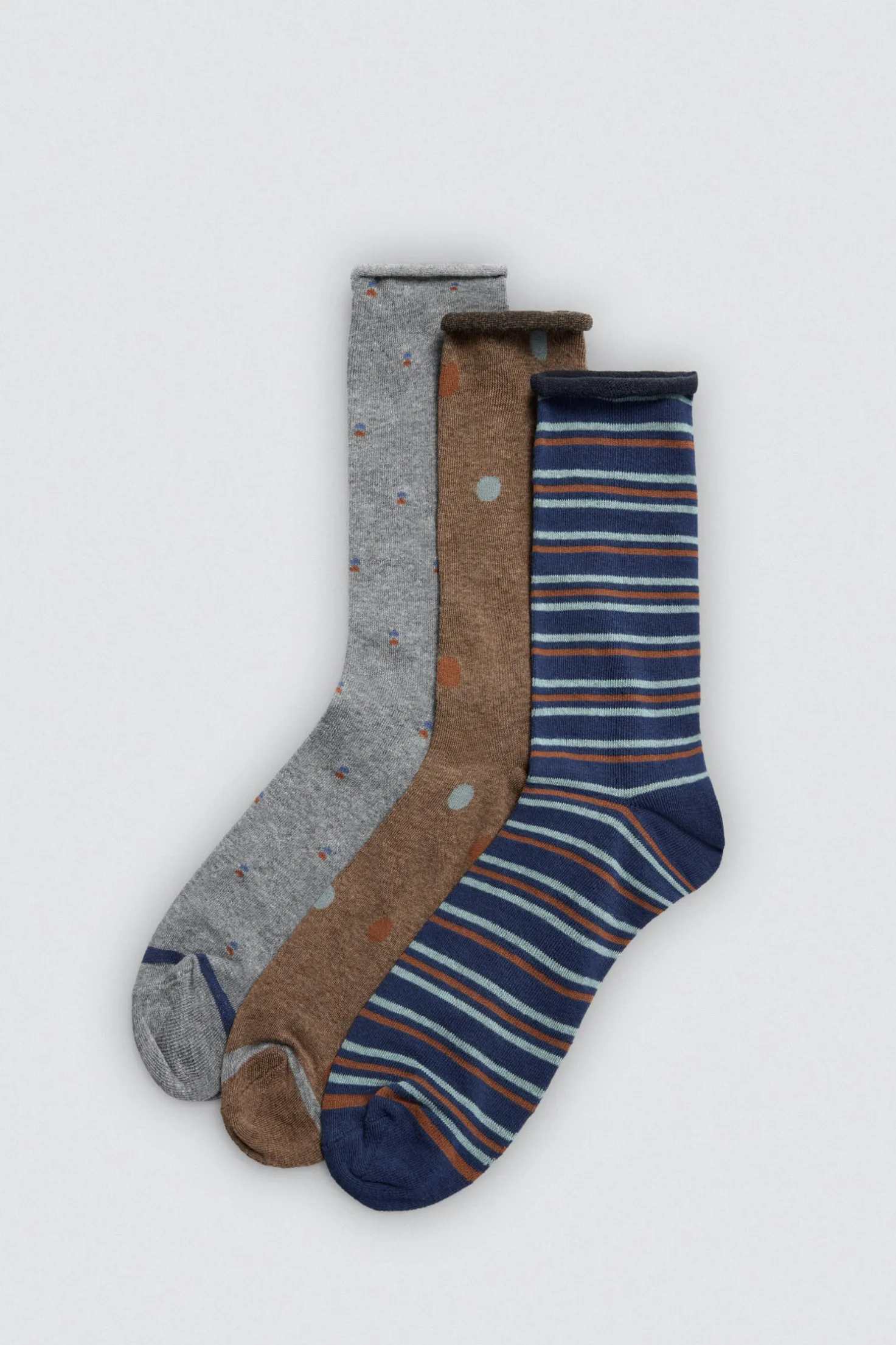 Pack 3 calcetines altos sin puño estampados