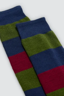 Pack 3 calcetines altos térmicos puño antipresión estampado rayas