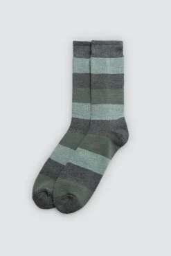 Pack 3 calcetines altos térmicos puño antipresión estampado rayas