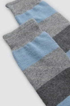 Pack 3 calcetines altos térmicos puño antipresión estampado rayas