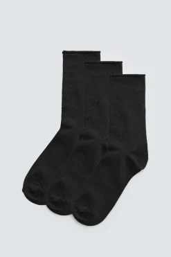 Pack 3 calcetines bambú cálidos sin puño negro