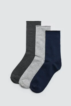 Pack 3 calcetines bambú cálidos sin puño tonos neutros