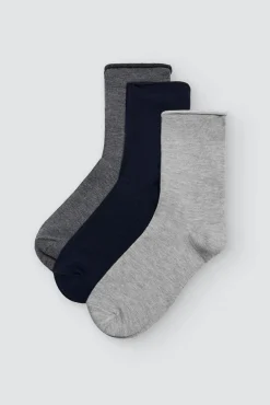 Pack 3 calcetines bambú sin puño tonos neutros