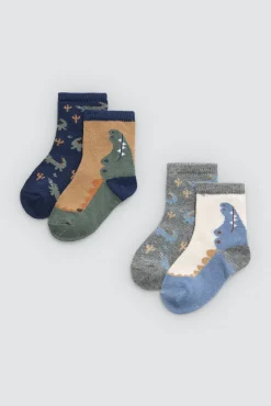 Pack 4 calcetines bebé estampados cocodrilo