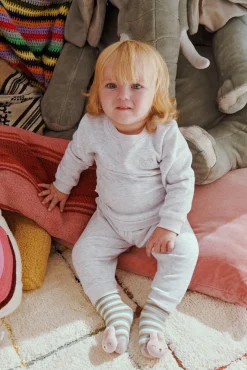 Pack 2 calcetines bebé térmicos sensoriales sonajero rosa