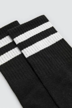 Pack 3 calcetines deportivos puño a rayas tonos oscuros