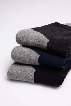 Pack 3 calcetines deportivos de rizo tonos oscuros