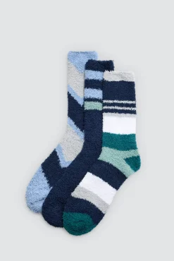 Pack 3 calcetines franela puño antipresión estampado geométrico