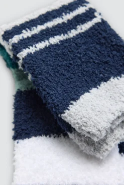 Pack 3 calcetines franela puño antipresión estampado geométrico